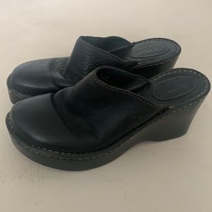 Born Leather Wedge Mules